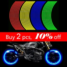 16 шт. Универсальный водонепроницаемый мотоциклетный обод колеса Светоотражающие наклейки мото наклейка с велосипедом на стену 17'/18' для Honda YAMAHA SUZUKI