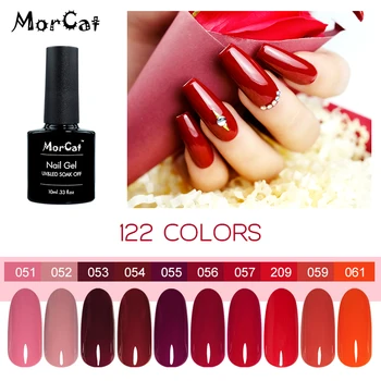 

MorCat UV Gel Nail Polish Vampire Red Varnish Nail Gel Polish Wine Red Lacquer Soak Off Vernis Semi Permanant UV Nail Polish Gel