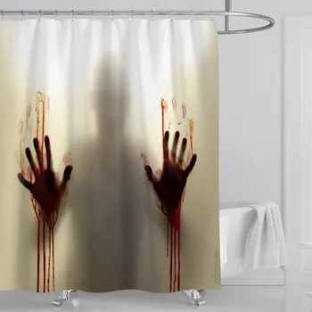 

Original High Quality shower curtain 3D Digital Printing Blood Hand Waterproof Mildew Shower Curtain bathroom curtain Dropshiing