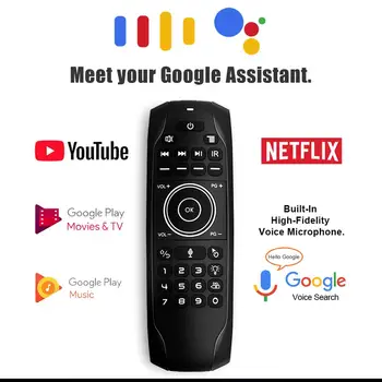 

G7R Pro White Backlit Voice Assistant Air Mouse Remote Control 2.4G Russian Mini Kyeboard Air Mouse with 5 Buttons IR Learning