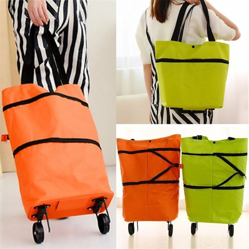 Bolsa de compras plegable con ruedas, carrito de compras plegable, bolsa de  carrito de compras con ruedas, bolsas de carrito plegables reutilizables