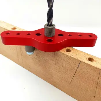

6/8/10mm Hole Puncher Locator Perforator Alloy Woodworking Hole Drilling Positioner Wood Dovetail Self Centering Drill Guide Kit