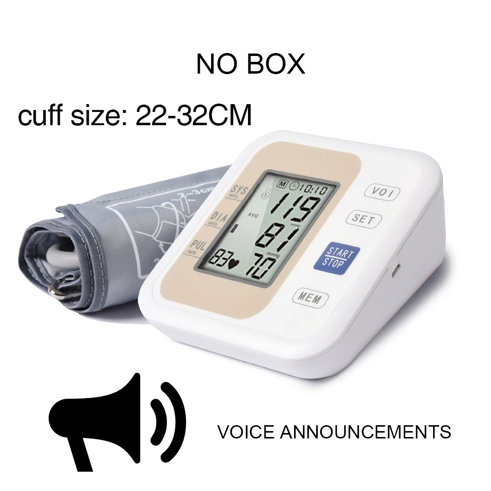 Семейный тонометр верхний монитор артериального давления на руку медицинское оборудование домашний аппарат для измерения давления английский голос - Цвет: NO BOX WITH VOICE