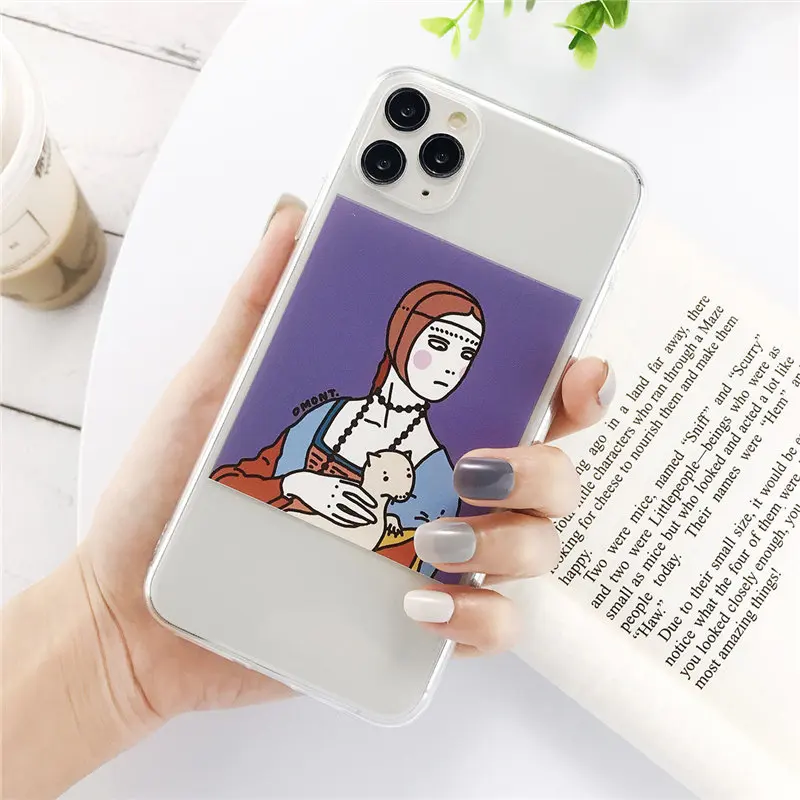 IU0093 Lovebay для iPhone 11 чехол для телефона забавные художественные картины маслом для iPhone 7 8 6 6s Plus 11 Pro X XR XS Max 5S SE прозрачный мягкий чехол из ТПУ - Цвет: IU0093