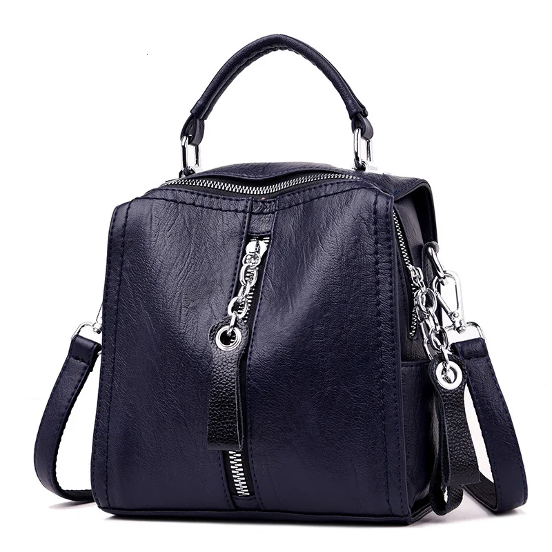Sisjuly, роскошные женские сумки из коровьей кожи, дизайнерская модная сумка через плечо для женщин, многофункциональная сумка, большая сумка-тоут - Цвет: Blue