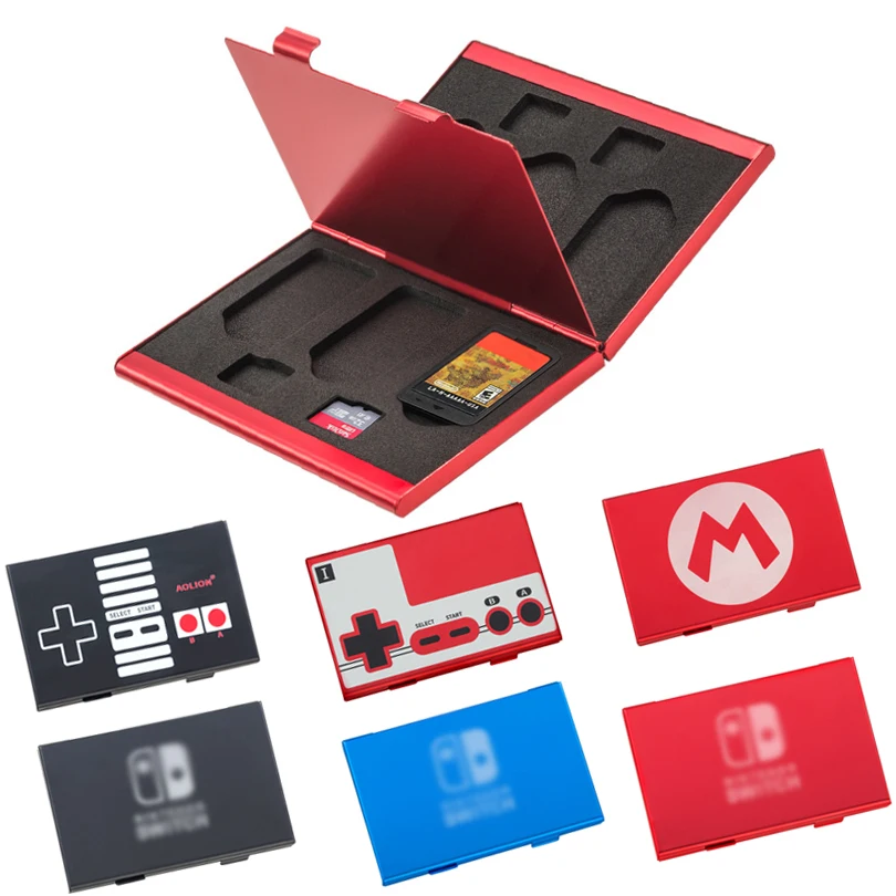 Для Nintendo Switch игры карты Box сумка Nintendo Switch диски Портативный чехол для Nitendo коммутационная карта подножка; алюминиевый сплав коробка
