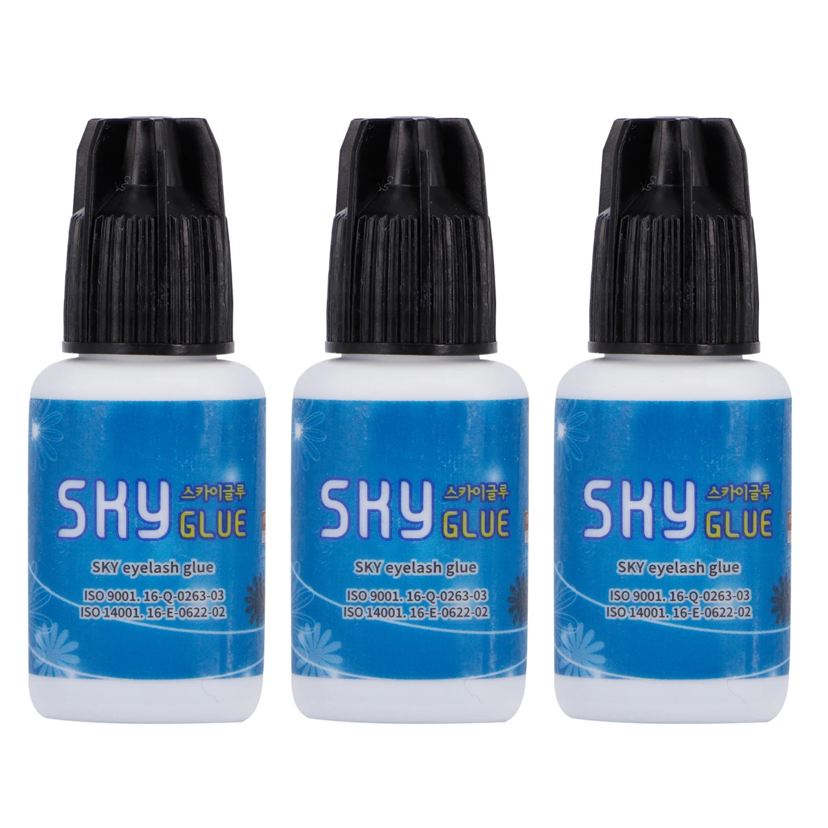 3 Bottles Sky S+ Glue For Eyelash Extension Holding Time 6 To 7 Weeks