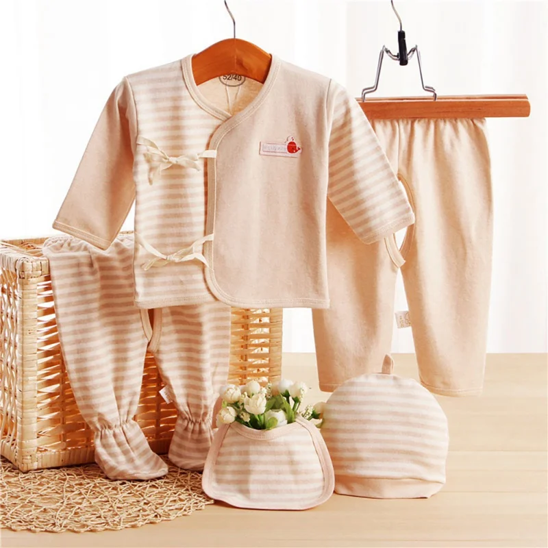 5Pcs/Set Infant Baby Boy Girl Spring Cartoon Pattern Pajamas Sleepwear Underwear Clothes Sets