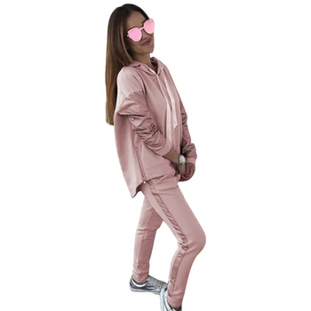 

YMYW Fashion Cotton Tracksuit Women Loose Clothes Outfits Autumn Winter Patchwork Long Sleeve Hoodies+Long Pants 2 Piece Set