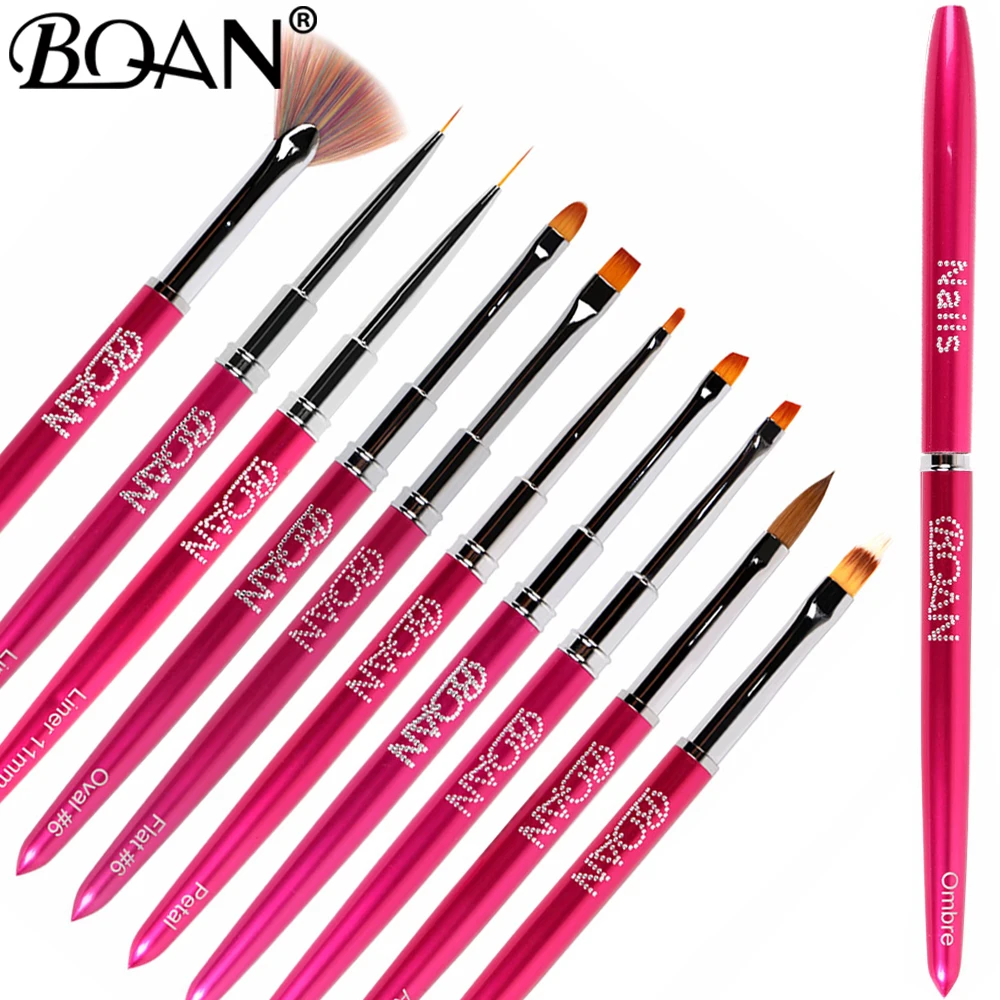 BQAN Rose Red Nail Brush Drawing Art Acrylic UV Gel Polish Builder Painting Tips Design Manicure Nials | Красота и здоровье