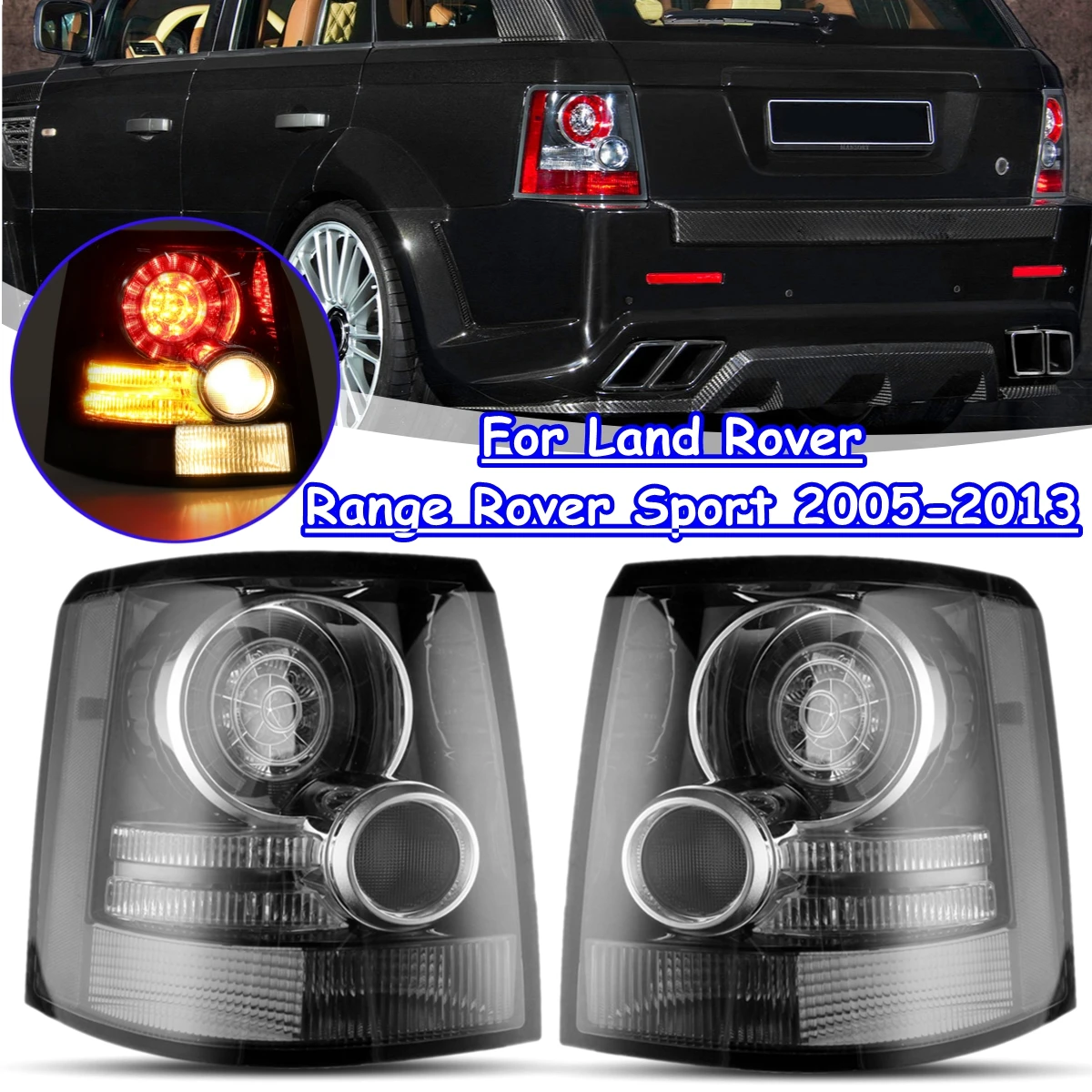  Car LED Tail Light For Land Rover Range Rover Sport 2005-2013 Smoke Rear Revese Brake Fog Lamp Drl  - 32997583477