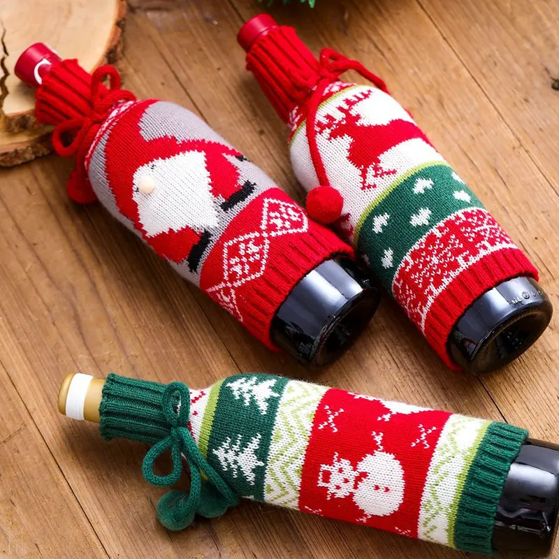 Christmas Decorations Christmas Wine Bottle Cover Merry Christmas Decorations For Home Ornament Xmas Table Decor New Year Navidad Gift