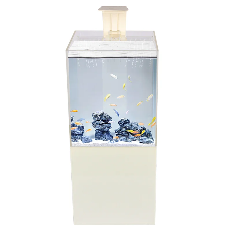 

Tanque de agua de acuario pequeño, mini, guppy, 12L, vidrio, precio barato, uso para el hogar, Oficina