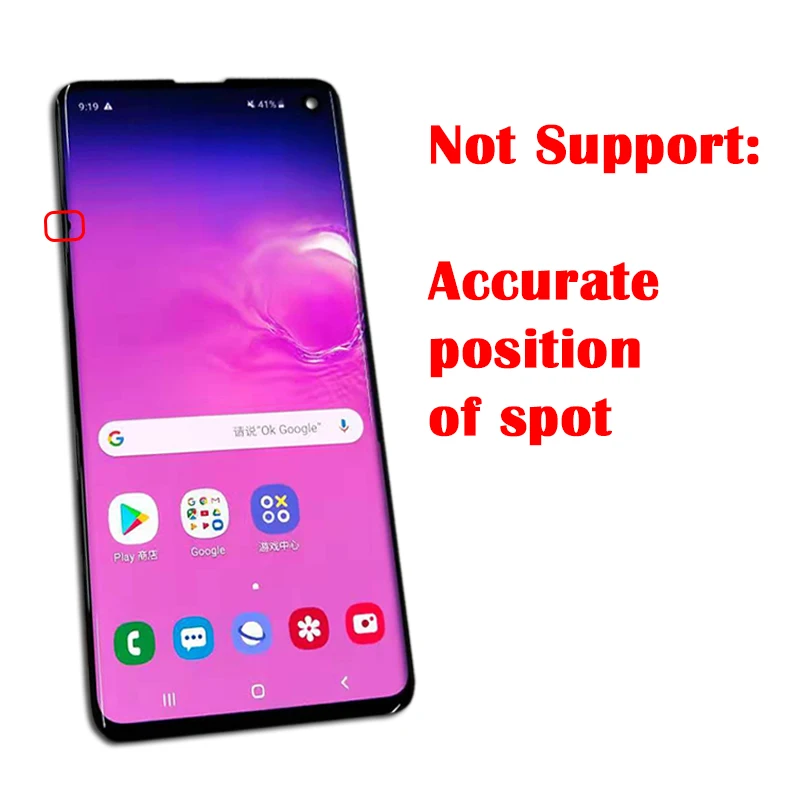 1440*3040 Amoled lcd с рамкой для SAMSUNG Galaxy S10 G9730 дисплей S10+ Plus G9750 кодирующий преобразователь сенсорного экрана в сборе+ маленькое пятно