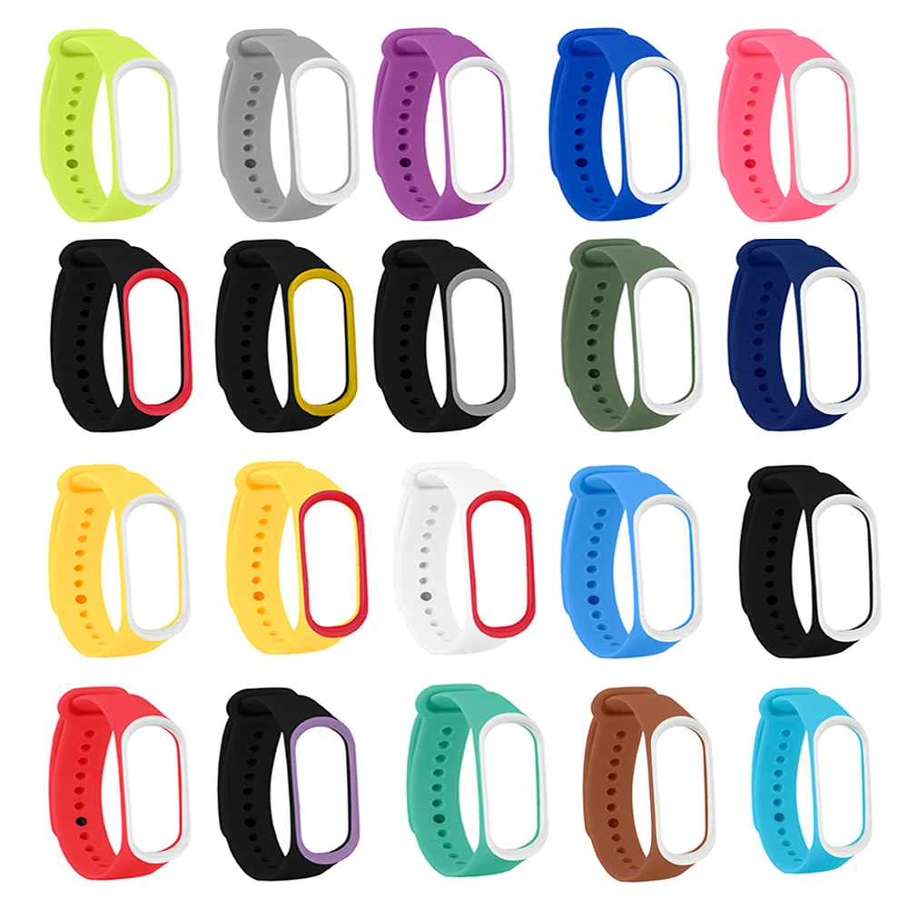 

Double color mi band 2 silicone wrist strap replacement pulseira for xiaomi miband 2 smart bracelet accessories