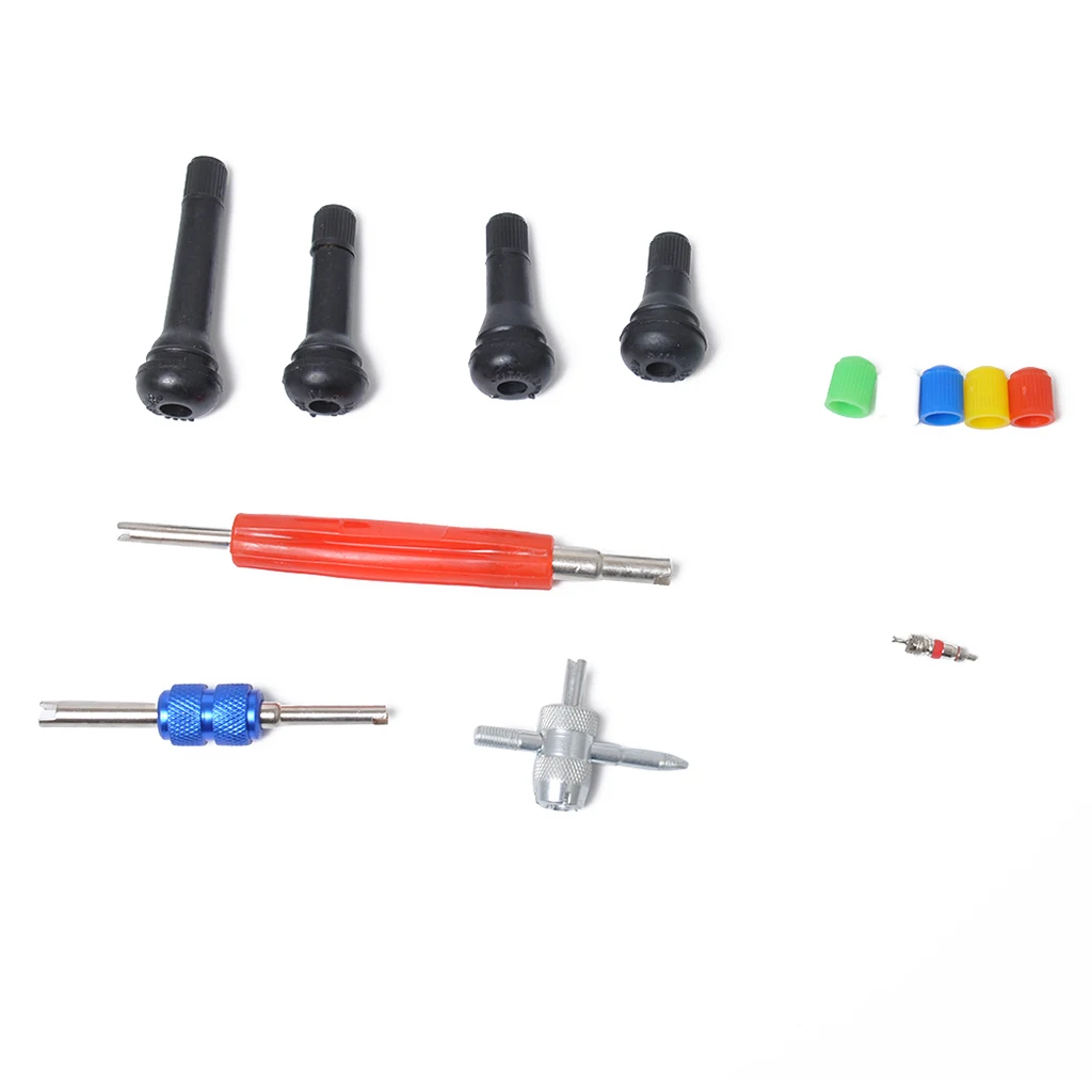 107pcs Auto TR412 TR413 TR414 TR418 Replacement Tire Valve Core Kit Tire Valve Repair Tool Set