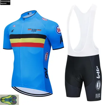 

Blue 2020 Belgium National Team Cycling Jersey 20D PAD Bike Shorts Set Men Ropa Ciclismo Maillot Culotte Bicycling Top Bottoms