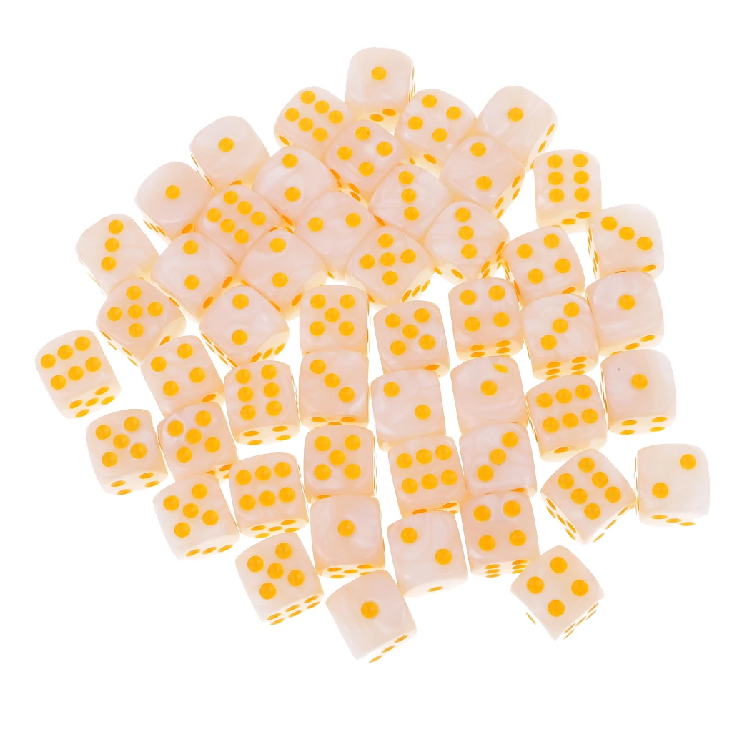 50Pc/Pack Dotted Dice Table Game Die 16mm Dotted for Party Role Playing Game  Parties Board Game Dices Polyhedral Dice 