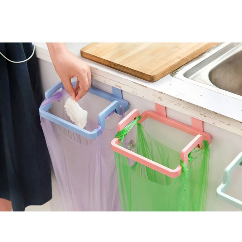 Держатель для мусорного мешка простой кухонный дверной задний Подвесной Стиль стойка для шкафа мусорные мешки держатель