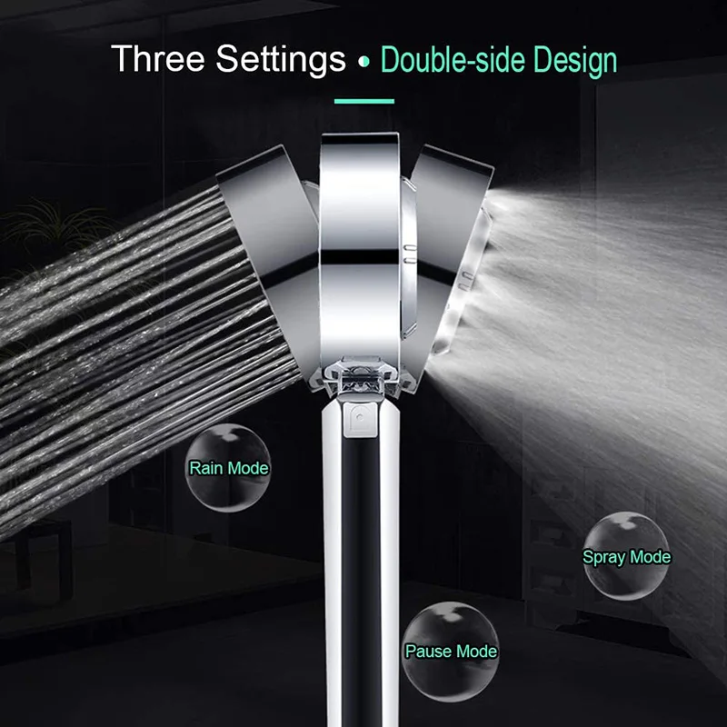 

Zhangji Double-sided Rain and Spray Mode Detachable Shower Sprayer Nozzl High Pressure Showerhead with Container for Shower Gel