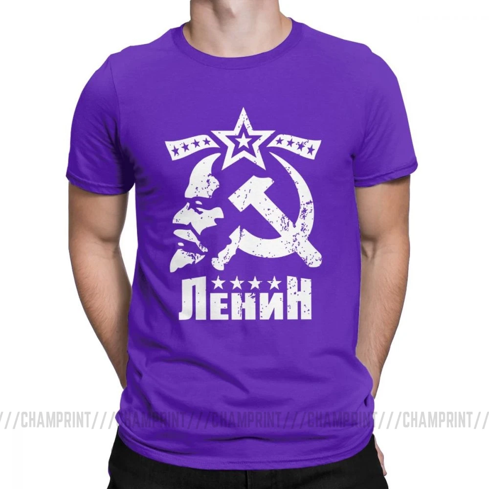 Мужские футболки в. И. Ленин, В. В., CCCP, СССР, футболка, Большевистская революция, одежда коммунизма, марксизма, футболка - Цвет: Фиолетовый