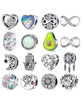  BAMOER Silver Charm Collection 925 Sterling Silver Dazzling CZ Beads fit Bracelets & Bangles Jewelry 