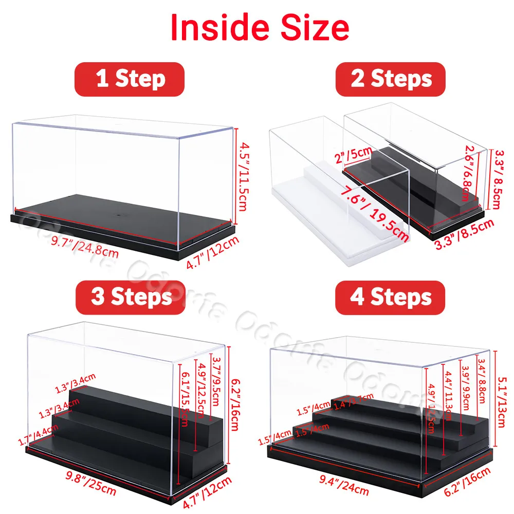 Odoria 34/40/51cm Acrilico Expositora Vitrina Metacrilato Caja Grande  Transparente para Colecciones Figuras Maquetas Escaparate 1/35 1/32 1/72  1/18