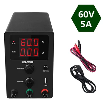 

60V 5A Adjustable Laboratory Power Supply 30V 10A DC Switching Bench Power Source Digital voltage Current Regulator 30V