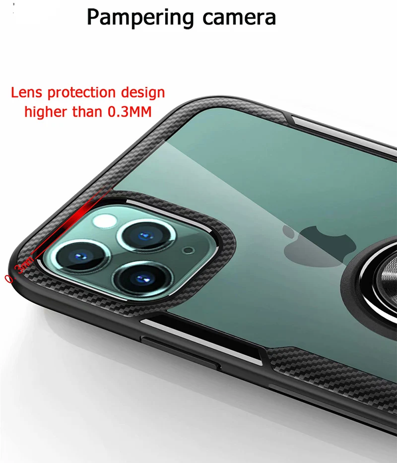 Для Apple iphone 11 pro max чехол прозрачный кольцевой кронштейн противоударный чехол для телефона для iphone 6 6S 7 8 Plus X XR XS Max чехол