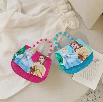 

New Elsa Anna Baby Girls Mini Messenger Bag Cute PU Leather Cartoon Boys Small Handbag Children Kids Shoulder Mini Bags