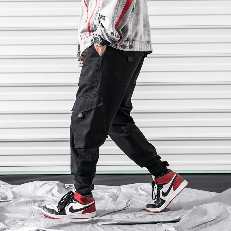 

Hong Kong Style Bib Overall Men's 2019 New Style Spring Large Pocket Loose-Fit Ankle Banded Pants Japanese-style Youth Casual Sk