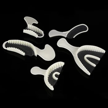 

5PCS Dental Impression Trays Central Dental Supply Teeth Holder Durable For Plastic Metal Materials Tools Oral Dentist