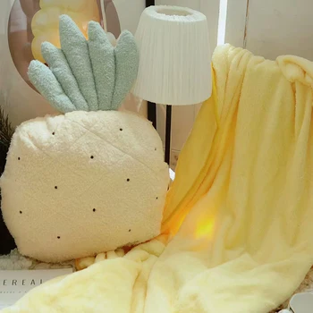 

New Down Cotton Strawberry Pillows Plush Cushion and Blanket Three-one Air Conditioning Winter Cushion Blanket Warm Hand Pillow