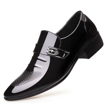 

PACIFIC OCEAN Men Formal Shoes Pointed Toe Patent Leather Oxford Shoes For Men Dress Shoes Business Men Oxford Shoes Zapatos