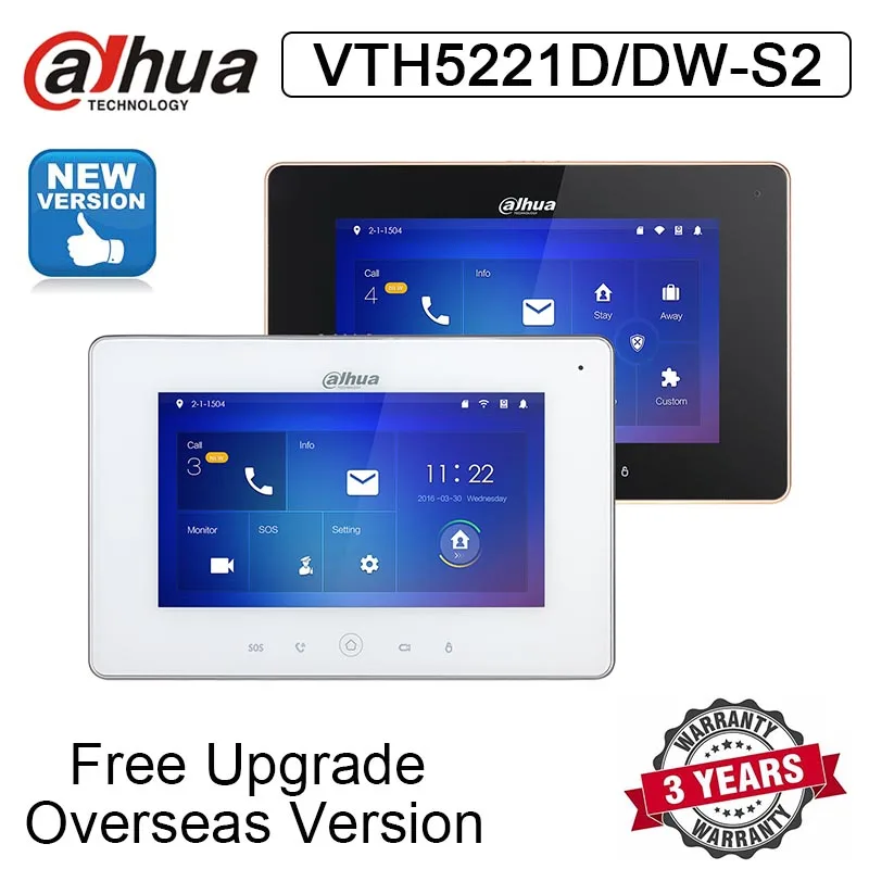 Новый VTH5221D/DW S2 Wi Fi внутренний монитор H.264 слот для sd карты сенсорный экран | Отзывы и видеообзор