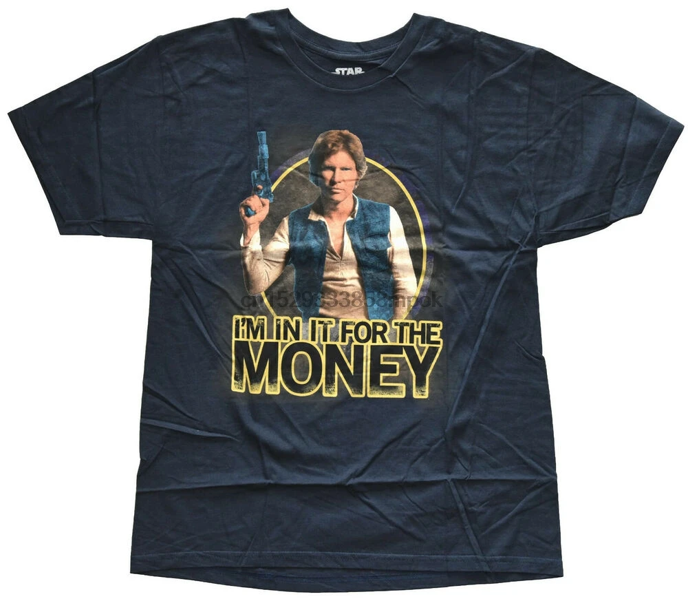 Han Solo Im In It For The Money Navy Мужская графическая футболка новинка (1) | одежда