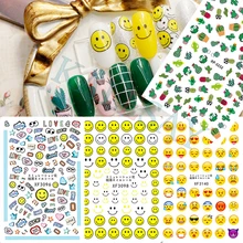 DIY наклейки для нейл-арта украшения смайлик ногти наклейки s Наклейка Маникюр счастливые наклейки для ногтей Дизайн Аксессуары Шарм советы