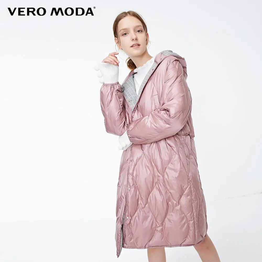 Vero Moda женская новая куртка с капюшоном на молнии с пуговицами украшенная верхняя одежда стеганая куртка парка пальто | 318422503 - Цвет: Dawn pink