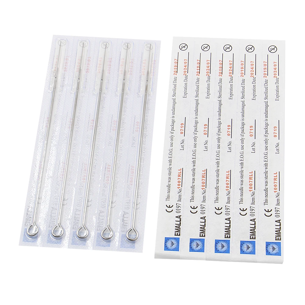 EMALLA 50PCS 1014RL Premium Tattoo Needles Round Liner microblading Sterilized Stainless Steel For Tattoo Needle Supplies