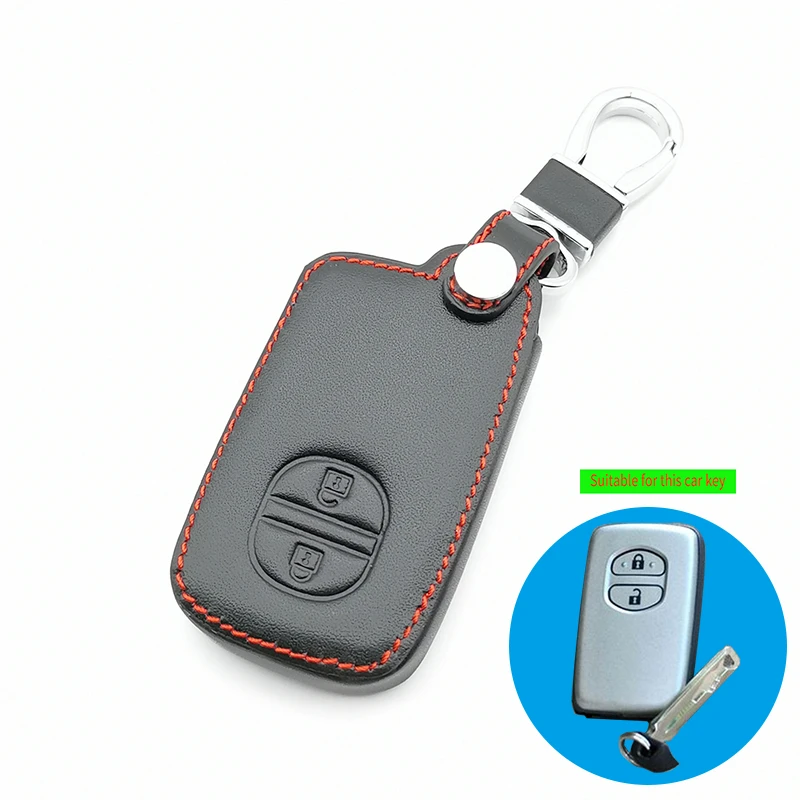 

Car Key Fob Key Leather Case Cover Holder for TOYOTA Camry Highlander Crown Prado Land Cruiser Vitz Prius Car Key Shell Cover