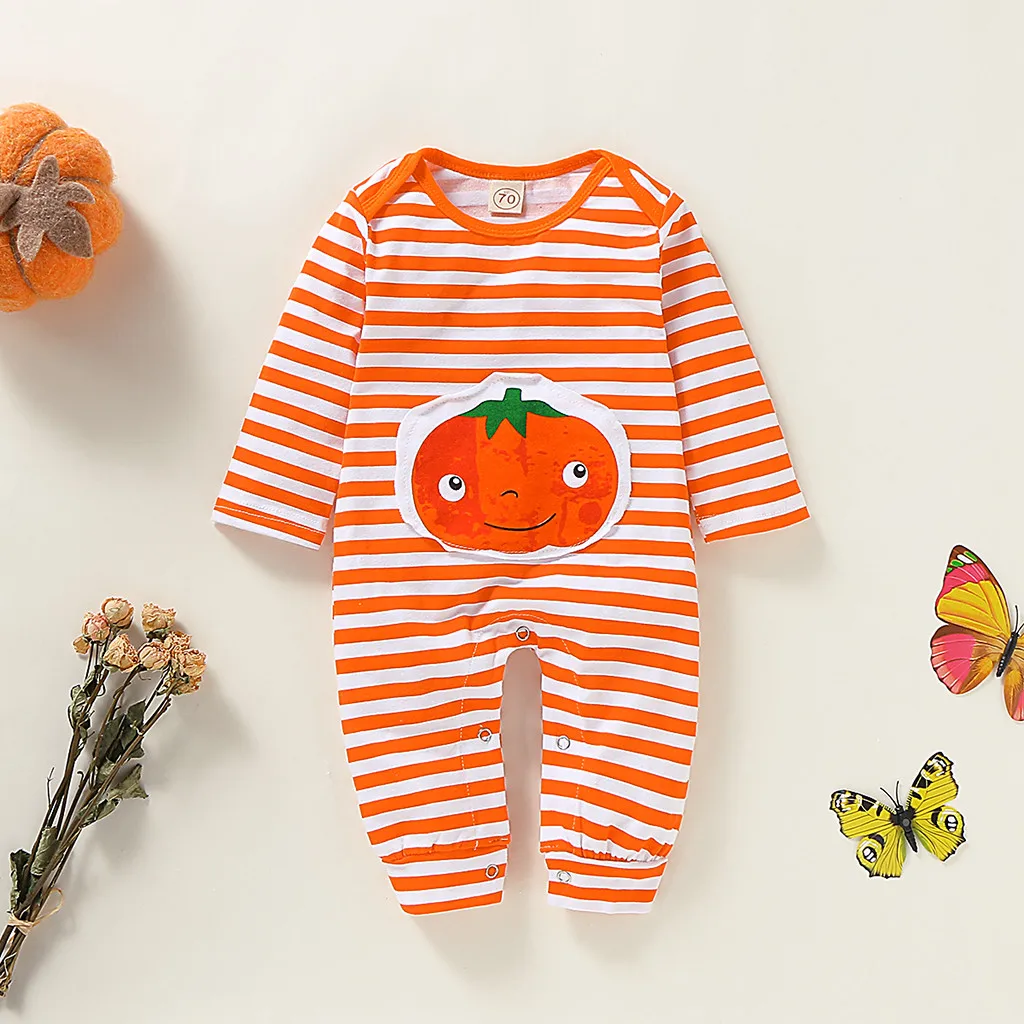 new born baby clothes baby boy romper winter clothes costume romper onesie disfraz bebe halloween kombi Cartoon Pumpkin 0-24m Z4
