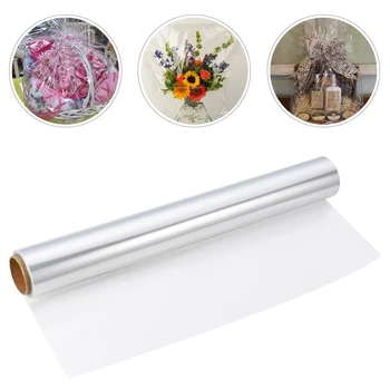 

STOBOK 40x3000cm Transparent Cellophane Wrap Paper Roll Clear Wrapper Roll for Gifts Baskets Flowers (0.025mm Thickness)