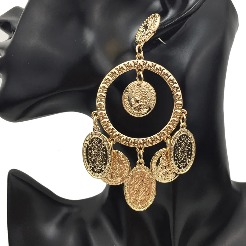 Женские серьги-подвески AOMU в стиле барокко с кисточками золотого цвета эффектные