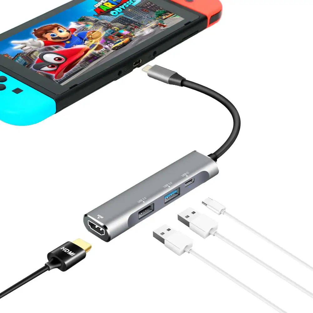Usb C-HDMI док-станция для Nintendo Switch to TV Gamecube контроллер адаптер переменного тока |