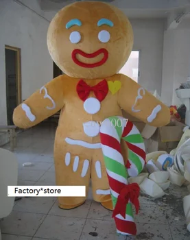 

Gingerbread Man Mascot Costumes Cartoon Apparel Birthday Party Fancy Dress Christmas Cosplay For Halloween Party Event