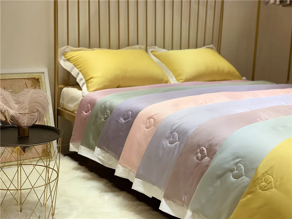 

Simple Solid Color High-End Summer 60 Tencel Summer Blanket Airable Cover Bare Sleeping Cool Feeling Viscose Thin Quilt Inner