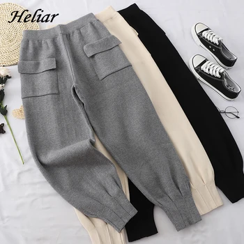 

Heliar Winter Cotton Thermal Harlan Pants Elastic Waist Trousers Female Winter Pants 2019 Winter Lady Outerwear Trousers Women