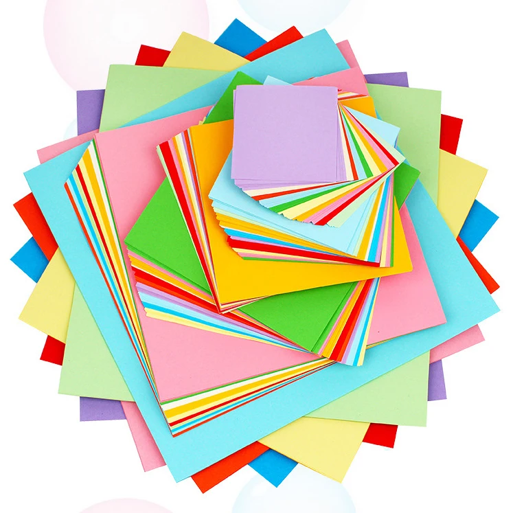 100 шт квадратная цветная бумага для детской оригами для ручной работы цветная бумага ручной работы для детского сада оригами