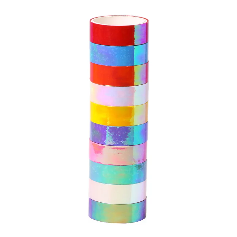 10PCS 반짝이 반짝이 패턴 Washi 테이프 접착 스티커 핸드 일기 스티커 마스킹 테이프 장식 크리스마스 DIY 공예