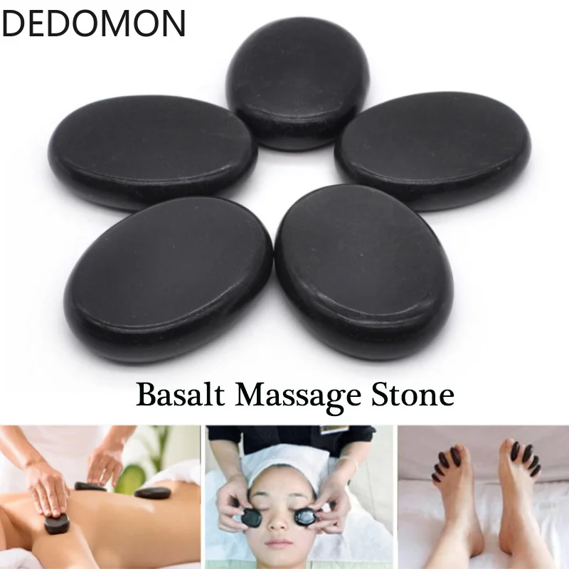 

7PCS / Lot Hot Spa Rock Basalt Stone Beauty Stones Massage Lava Natural Stone Head Neck Shoulder Head Body Massager